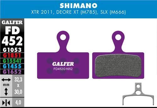 Plaquette de frein E-bike G1652 Shimano XTR - Violet 2/3