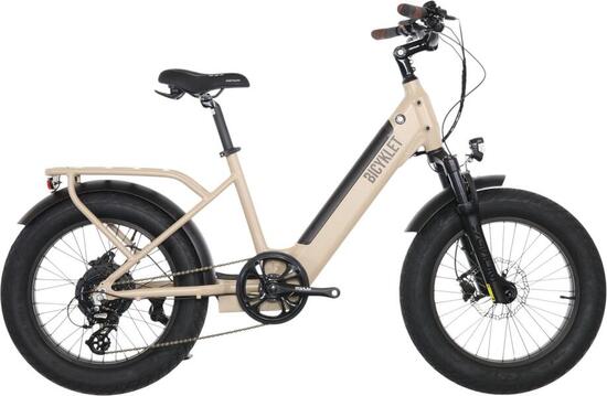 Vélo Cargo Shortail Électrique Bicyklet Shimano Altus 7V 670 Wh 20'' Beige Ivoir