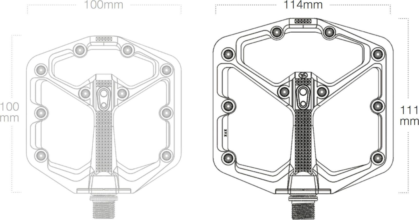 Crankbrothers Stamp 7 Grande - Edición Plata Pedales Planos Plata Pulida 5/5