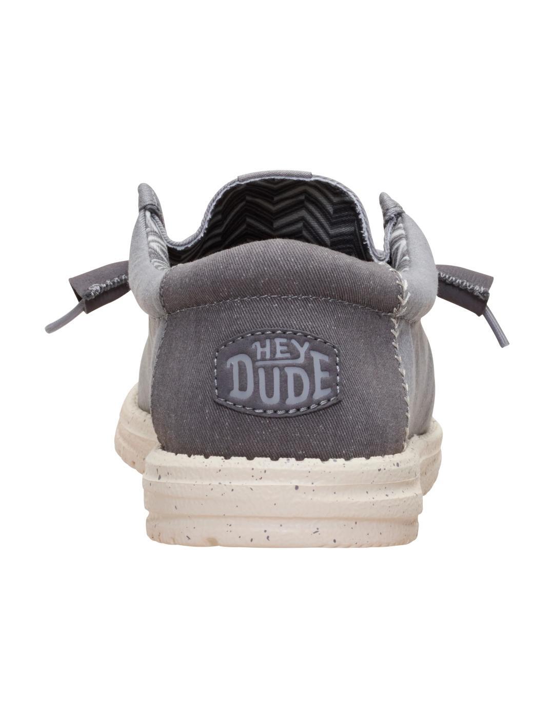 Scarpe da uomo Hey dude Wally stretch canvas grigie. 7/7