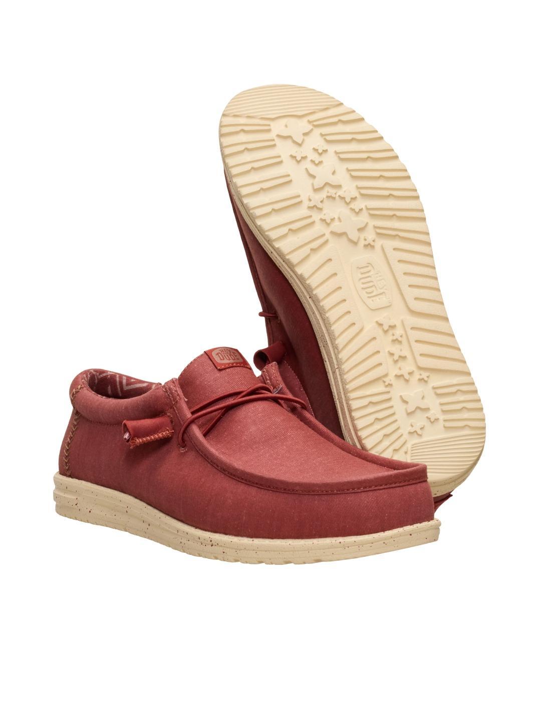 Baskets En Toile Homme Hey Dude Wally Strech Canvas Rouge 4/7