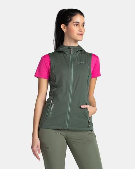 Kilpi Monilea-W gilet softshell femme déperlant léger vert