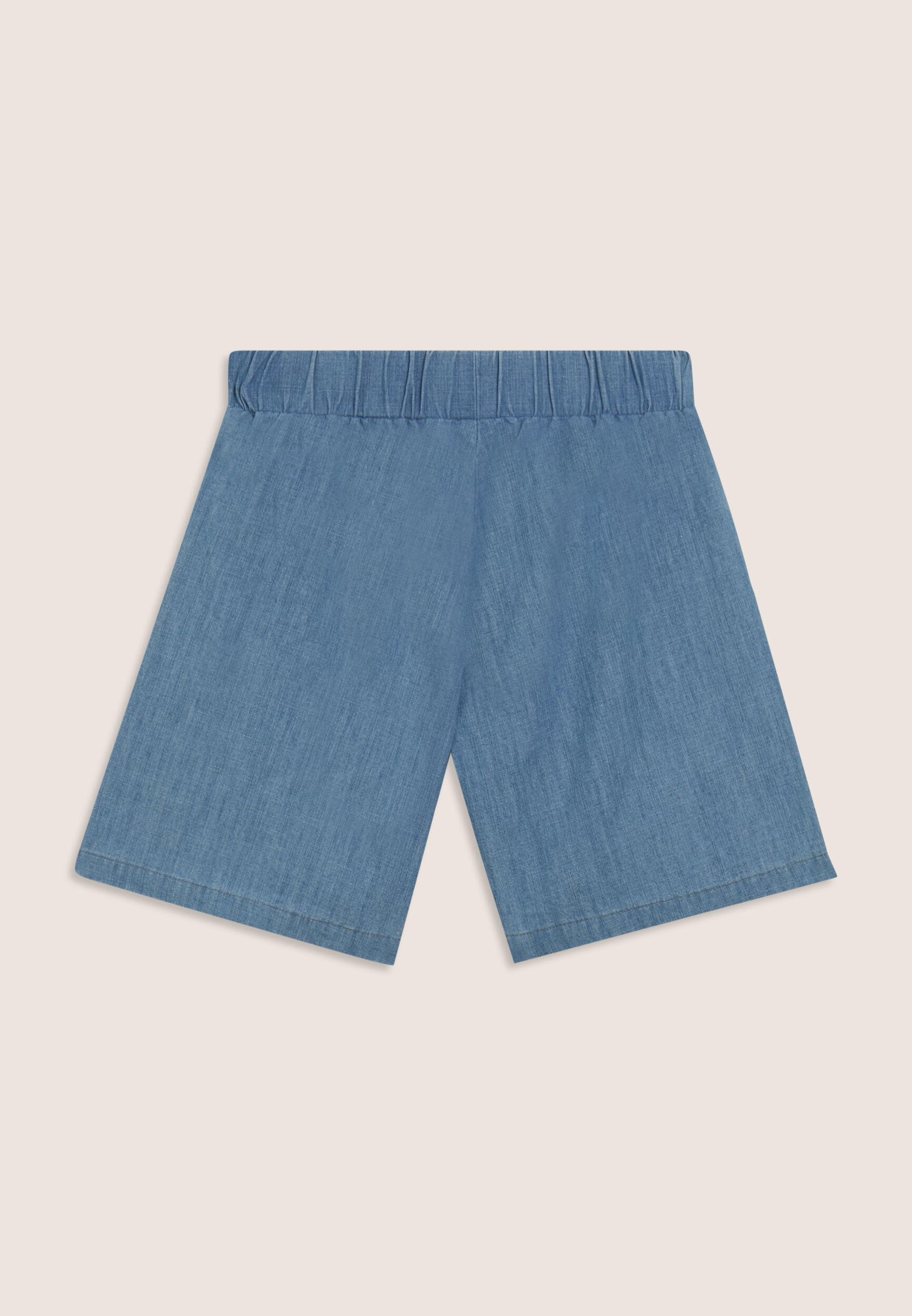Shorts in tessuto chambray da bambina e ragazza 2/3