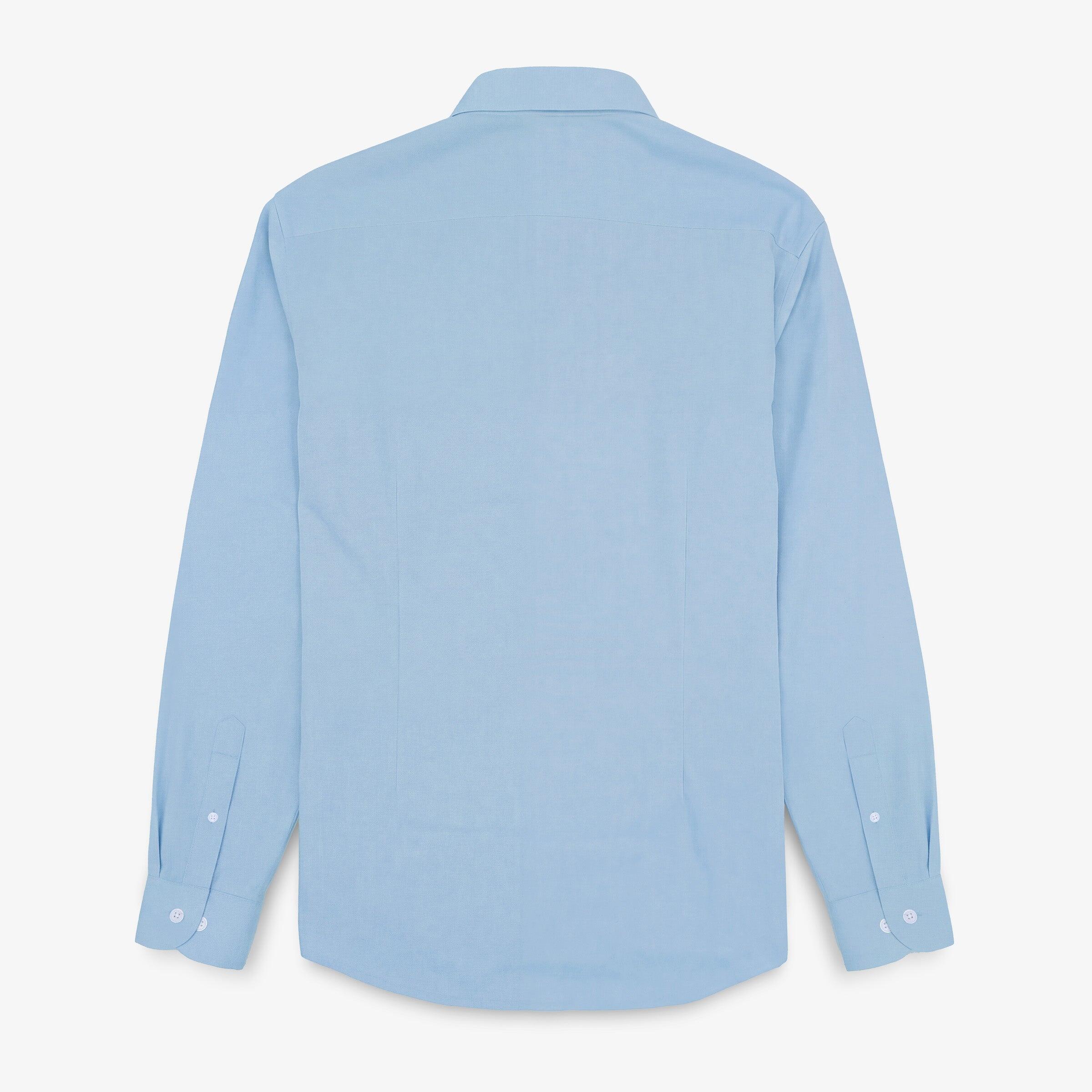 Camisa azul de manga larga de algodón 2/4