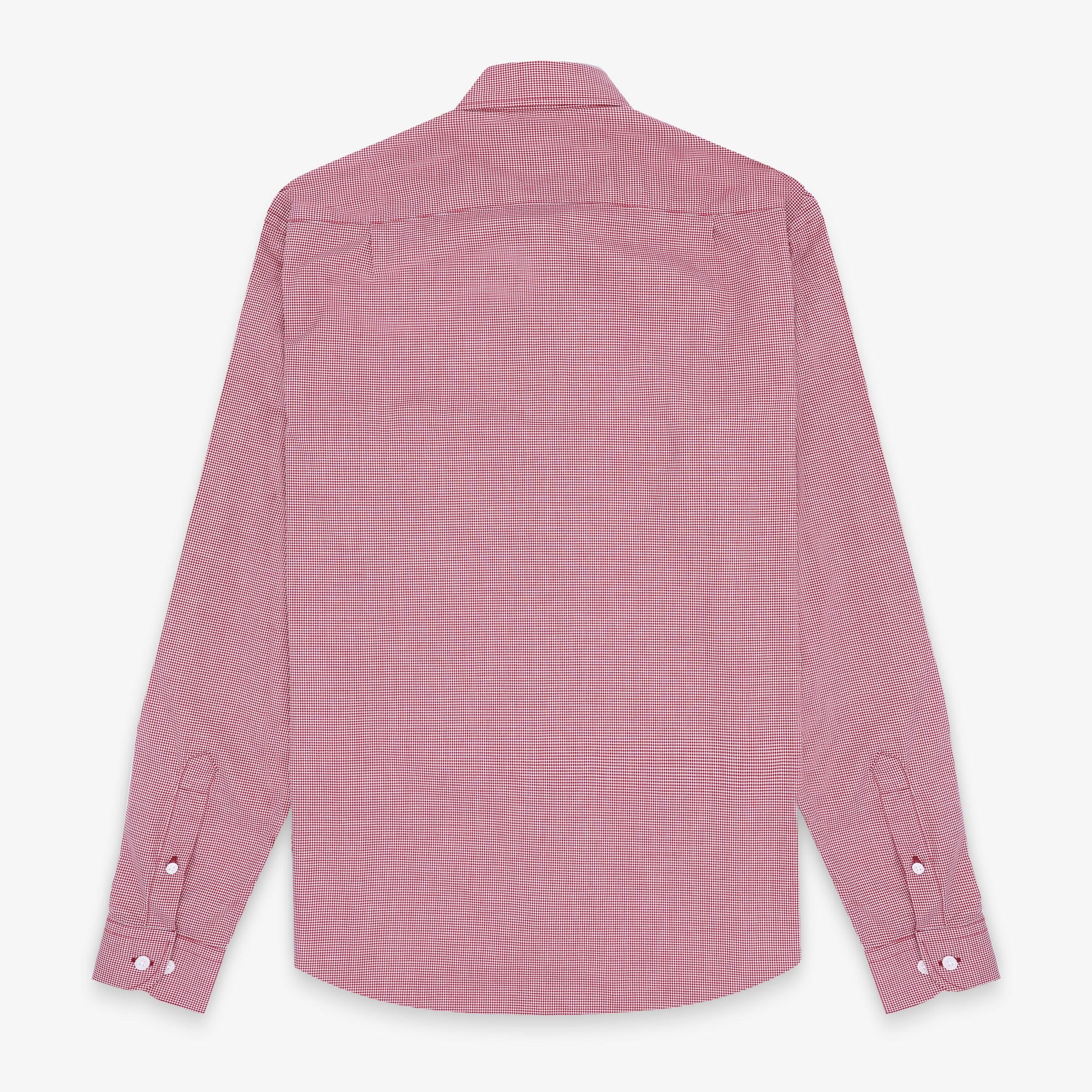 Camicia a maniche lunghe in cotone a quadri Vichy bianchi e rossi 2/4