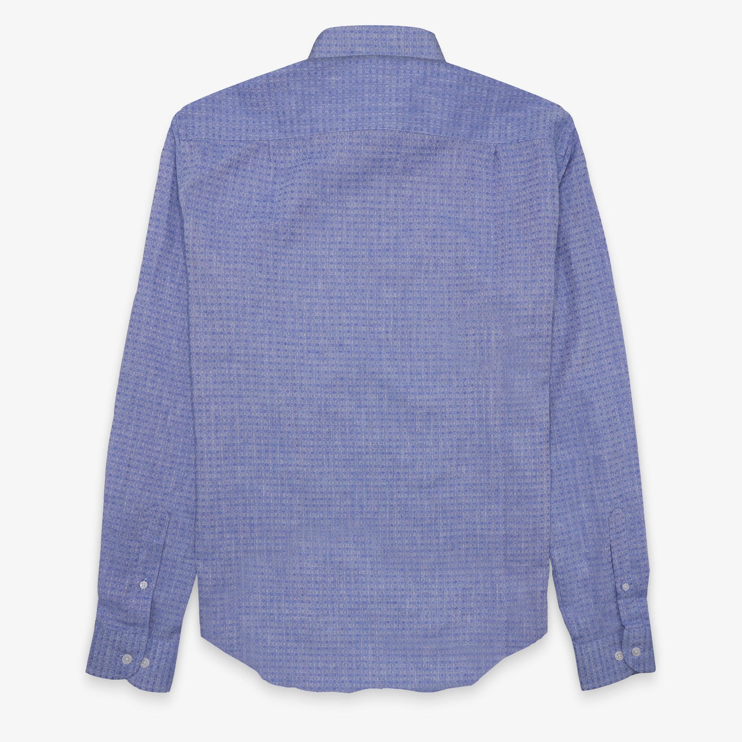 Camisa de algodón de manga larga con motivos de rombos 2/4