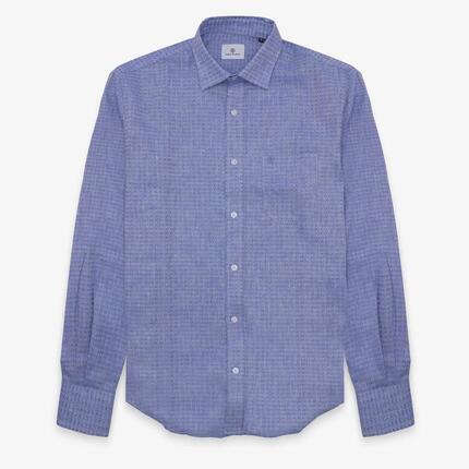 Chemise manches longues en coton avec motifs losange