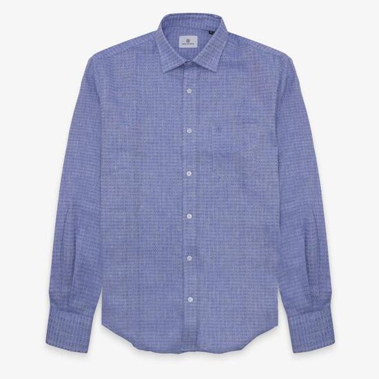 Chemise manches longues en coton avec motifs losange