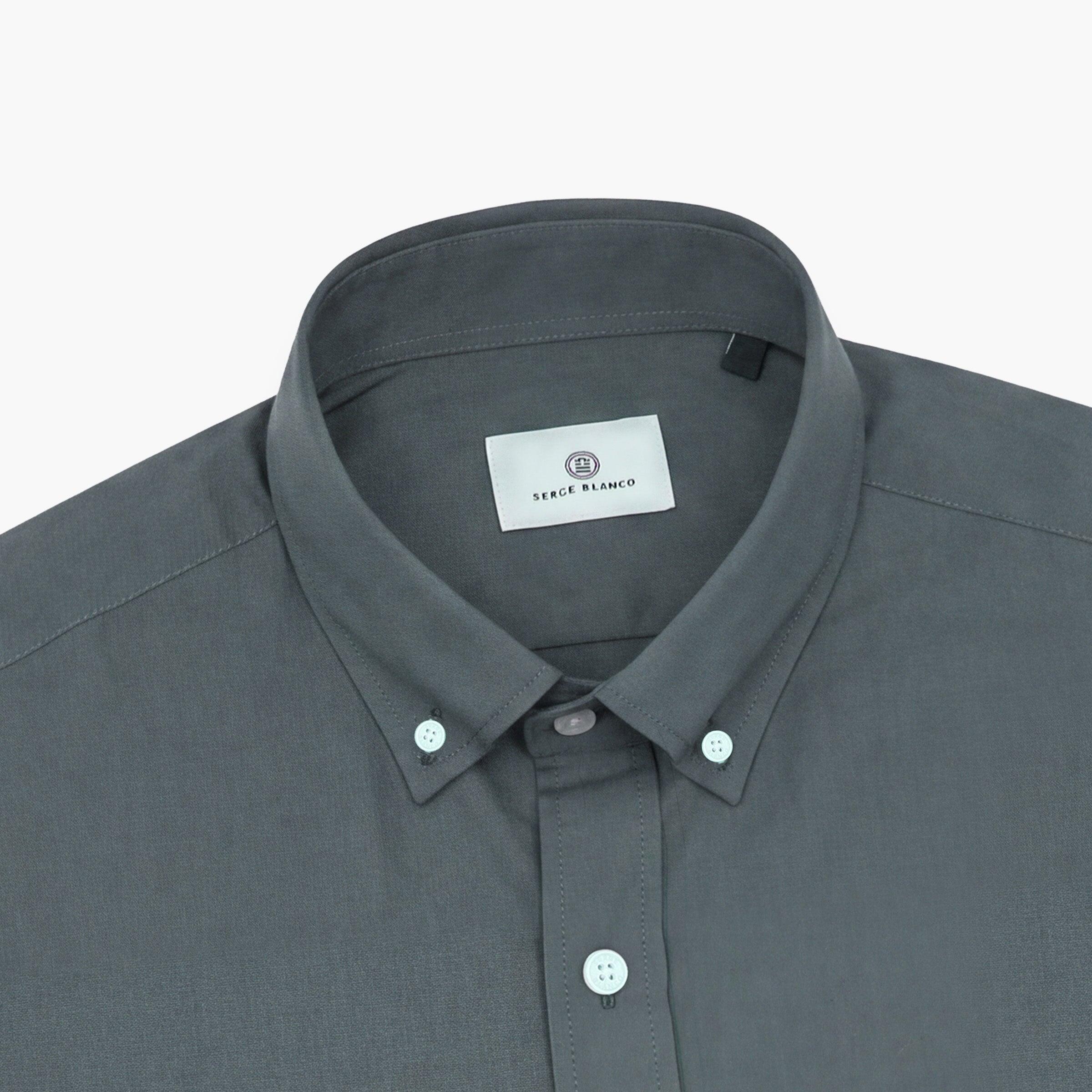 Chemise manches longues en coton kaki 3/4