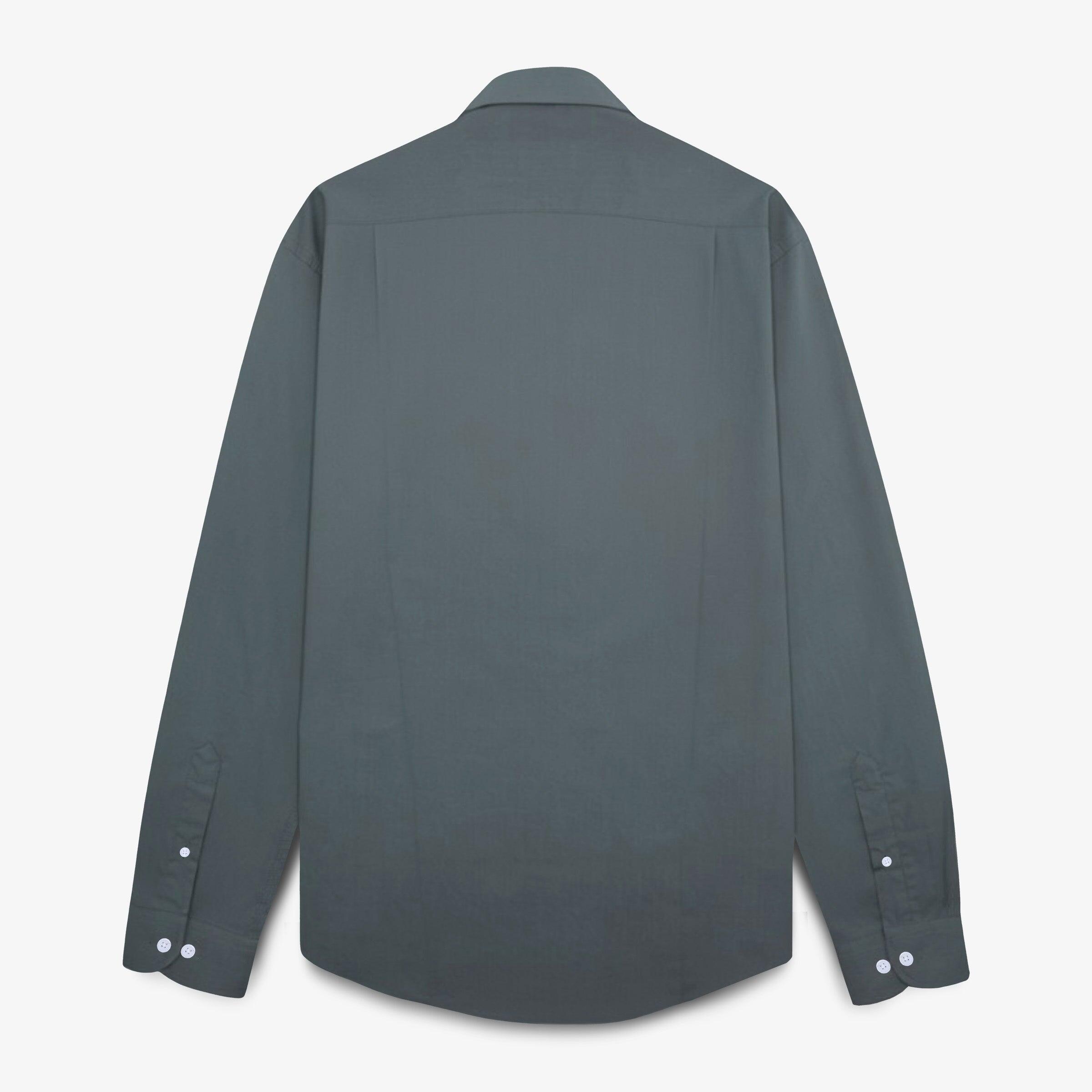 Chemise manches longues en coton kaki 2/4