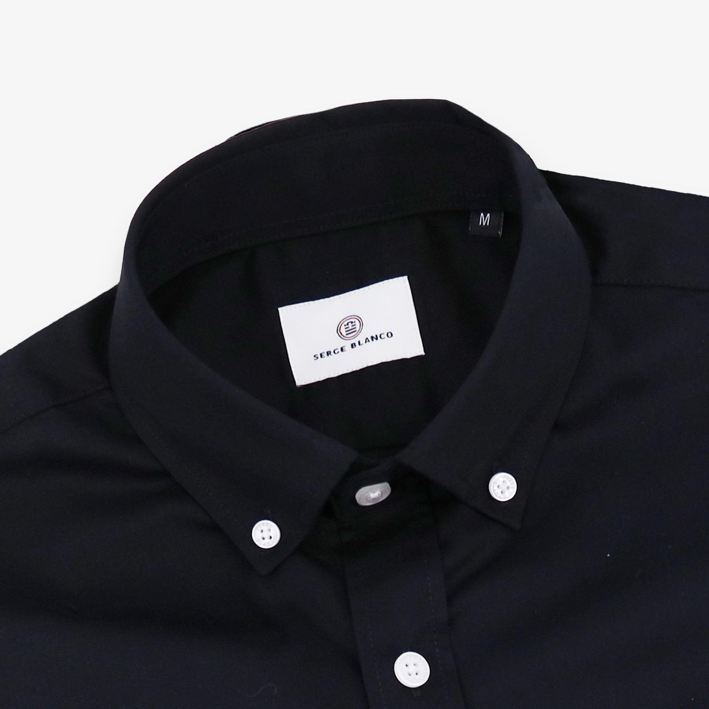 Camicia a maniche lunghe in cotone nero 3/3
