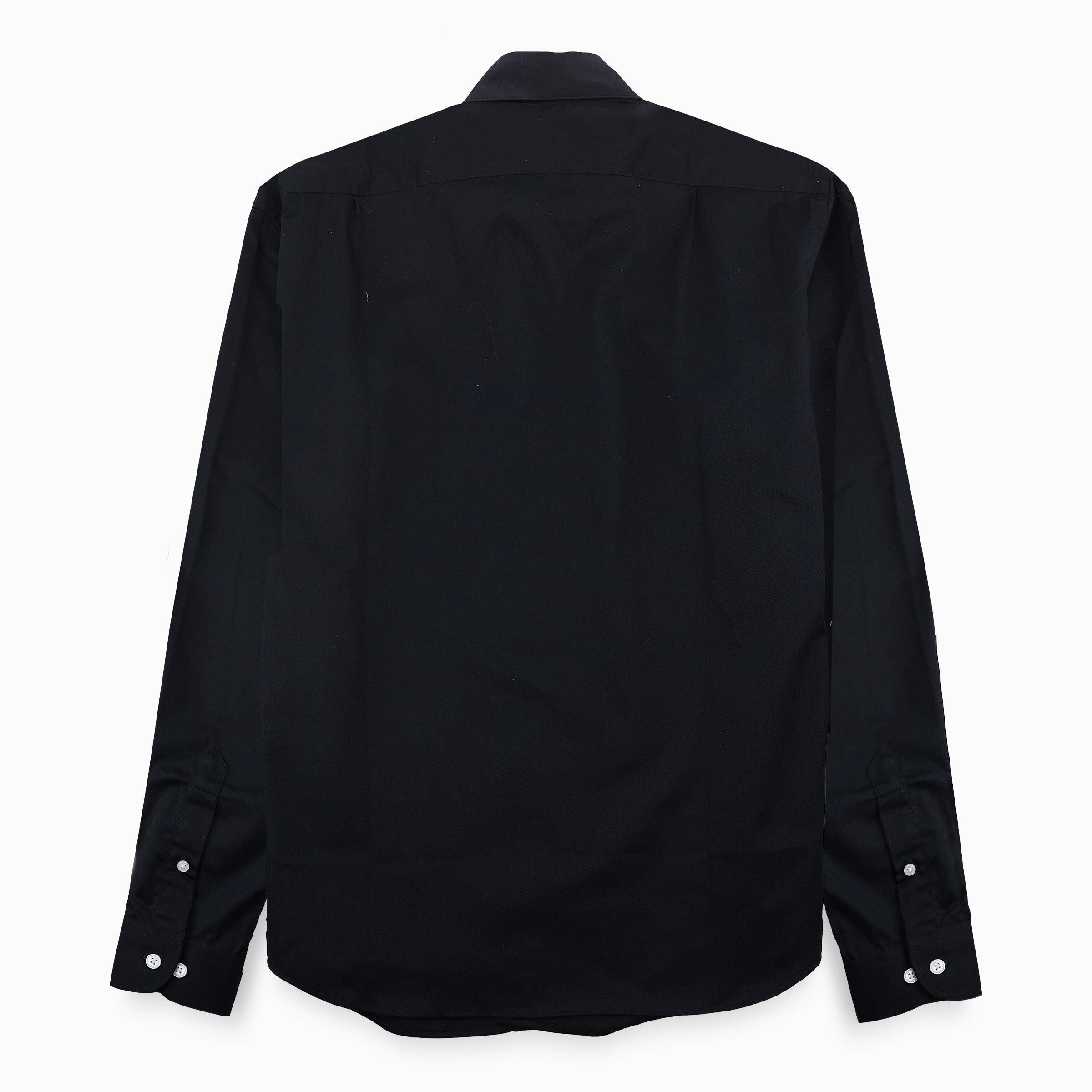 Camicia a maniche lunghe in cotone nero 2/3