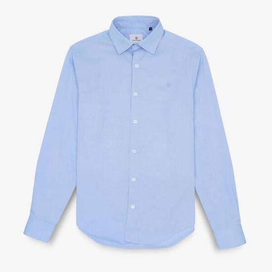 Chemise manches longues en coton bleu ciel