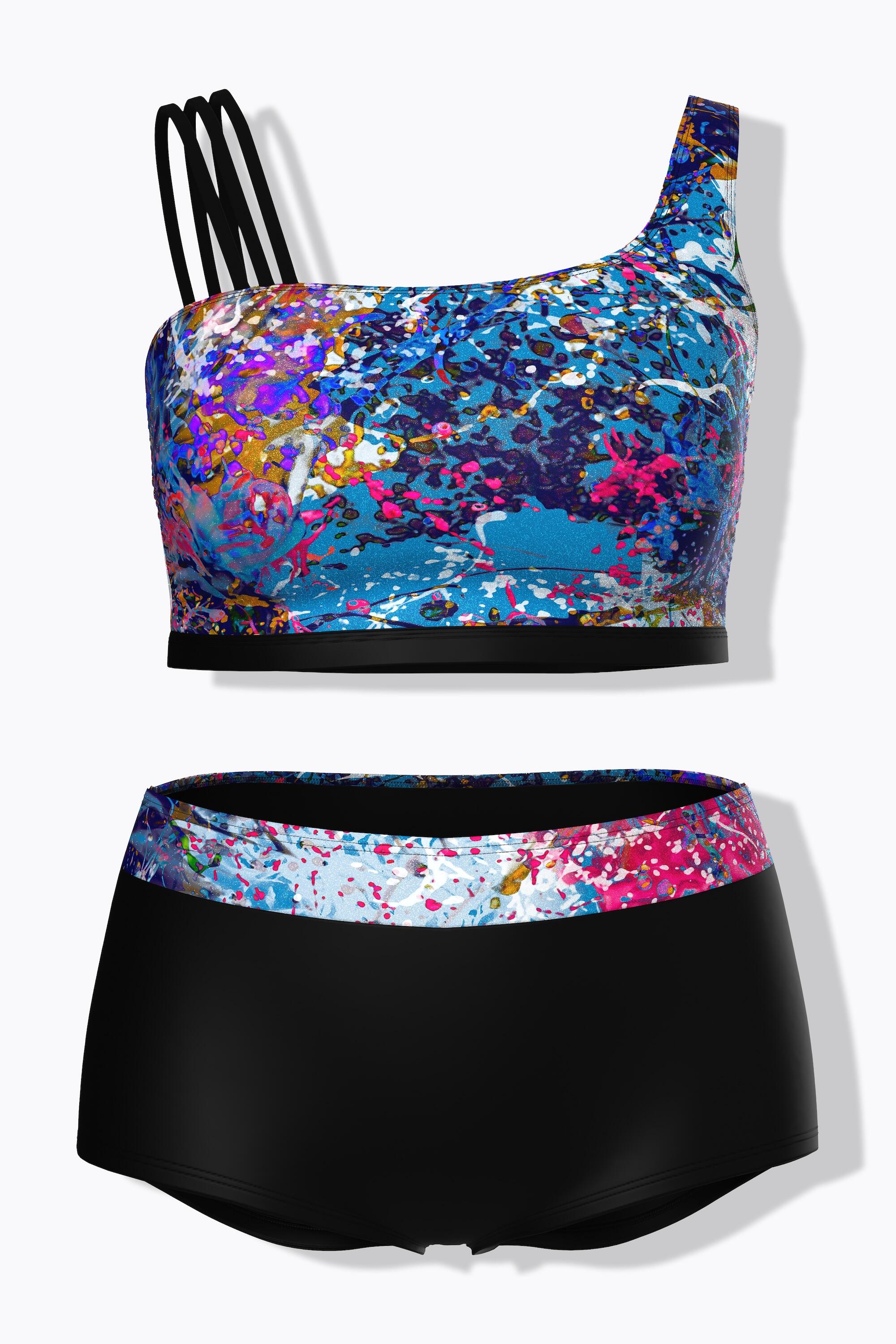 Femme Bikini avec bonnets souples imprimé scintillant bretelle triple à droite 6/7