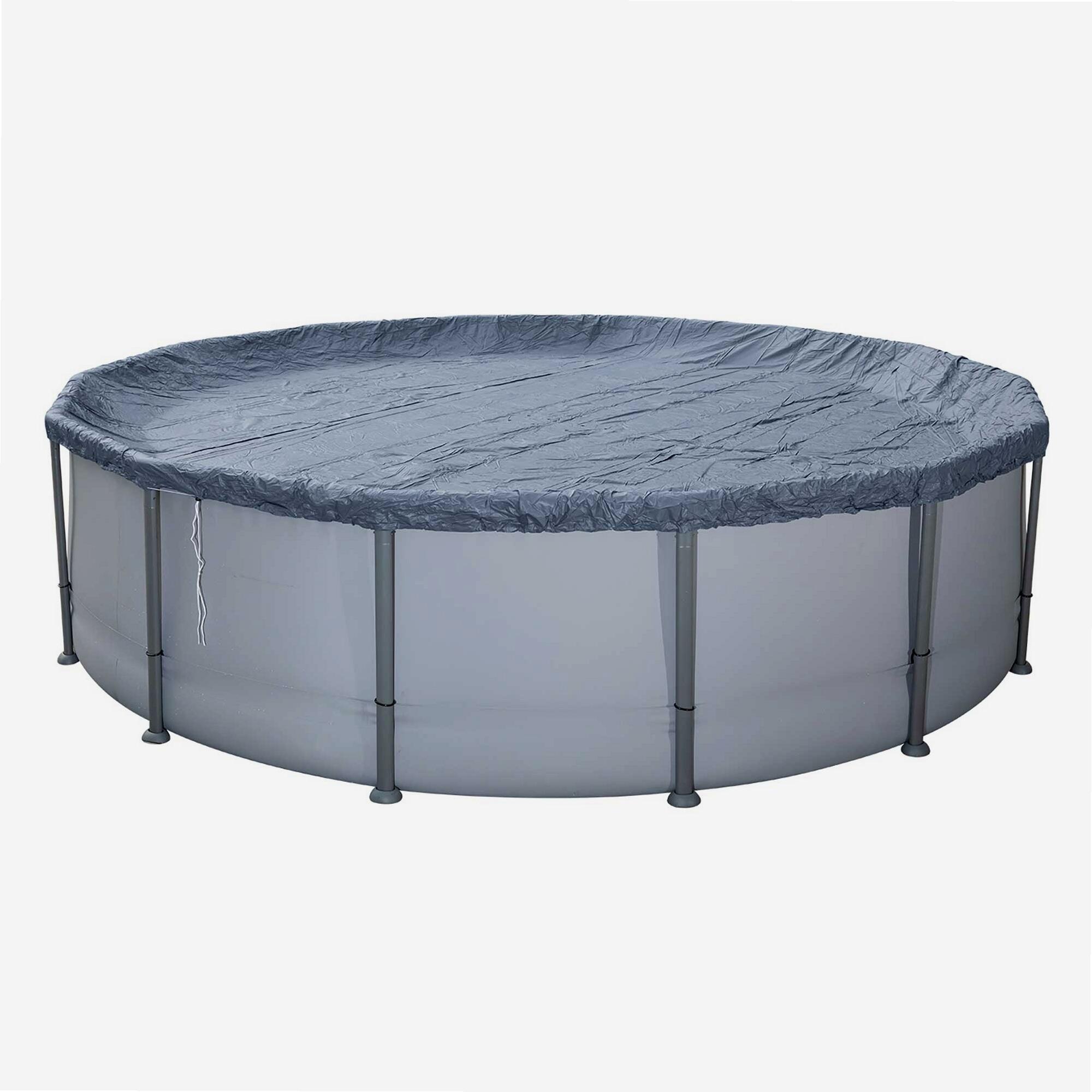 Bâche de piscine tubulaire FUNSICLE 4,57 m gris clair 2/4