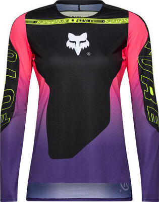 Fox head flexair elevated dames fietsjersey korte mouw - zwart, fluo magenta