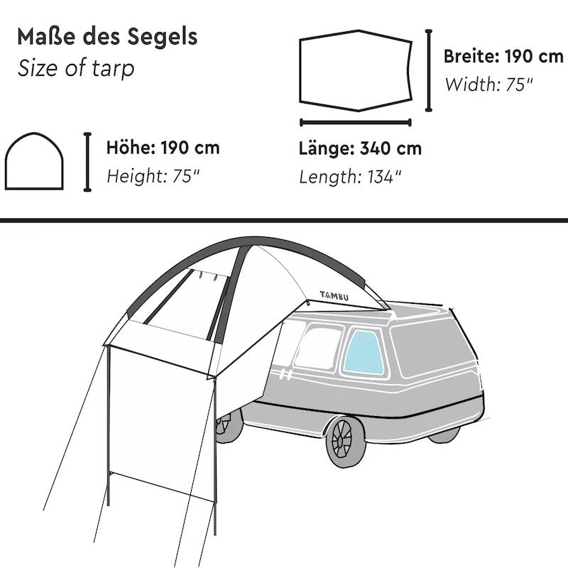 BASANT | Multifunktionales Sonnensegel für Van, SUV und Auto 6/7