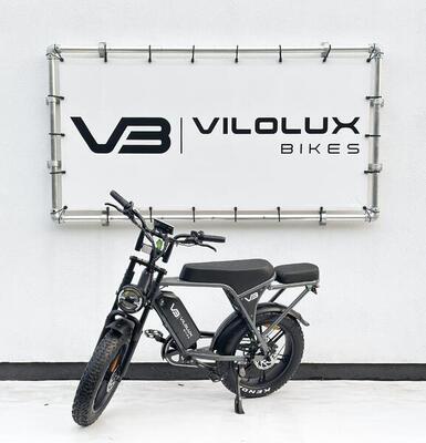 Fatbike v8/c80 pro met achterzit - zwart - rijklaar geleverd
