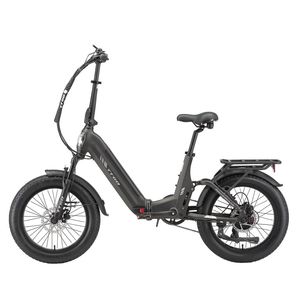 Felnőtt városi elektromos kerékpár F7, 20" × 3,0"-os abroncsok.