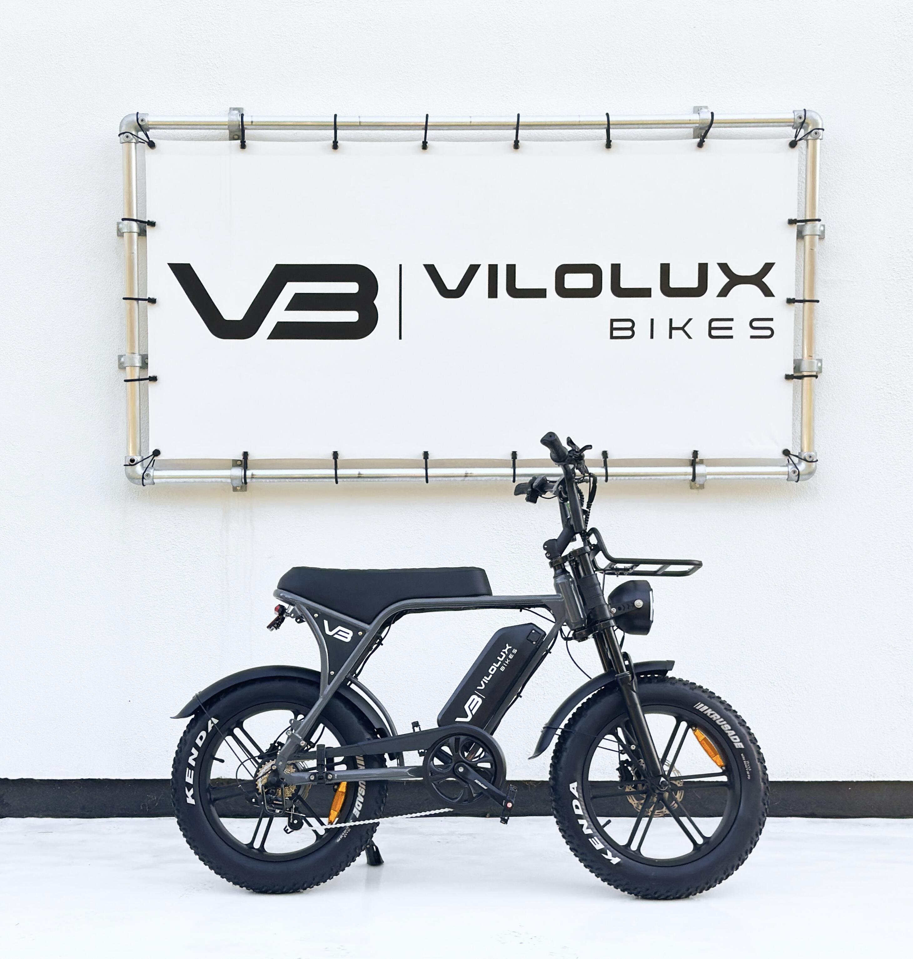 **Fatbike V8/C80 PRO avec porte-bagages avant – Gris – Livré prêt à rouler** 2/2