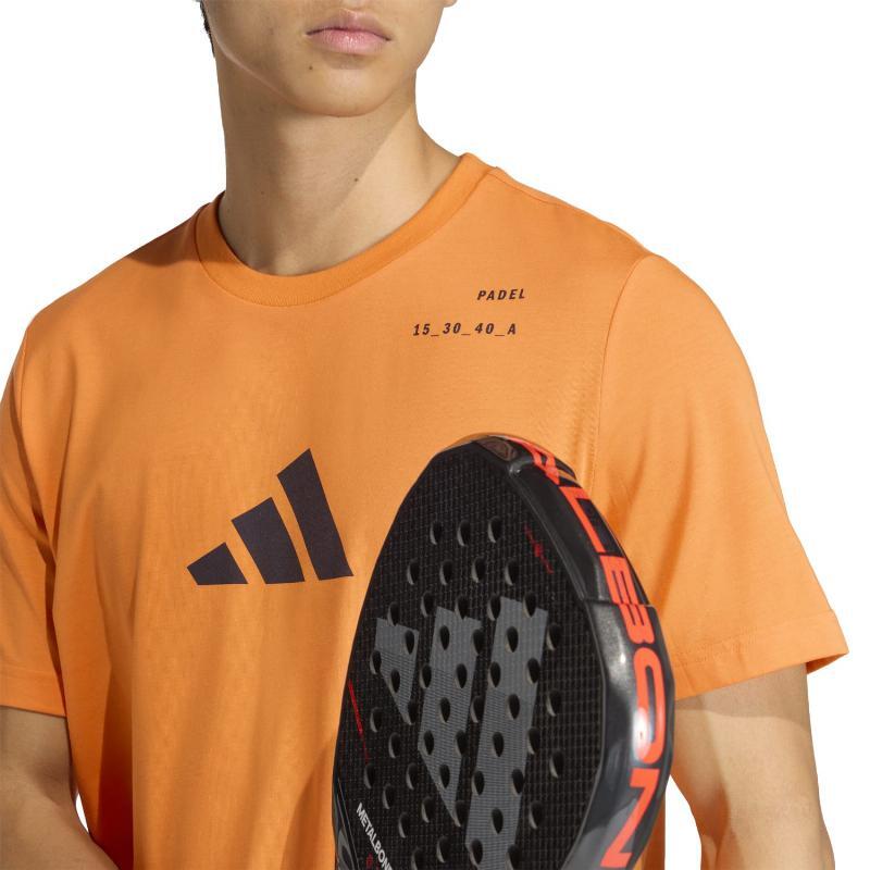 Camiseta Laranja Gráfica Padel da Adidas 3/5