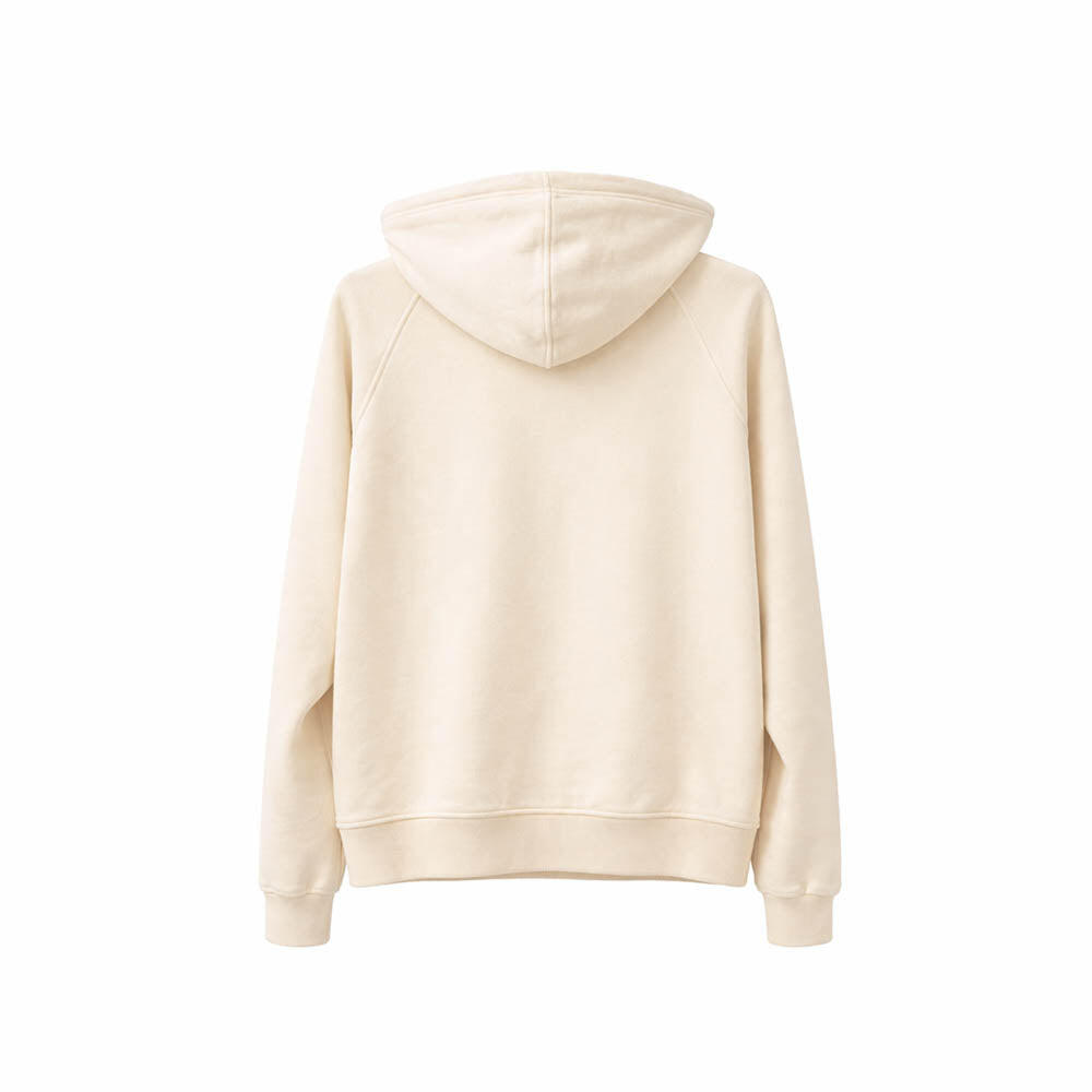 Felpa con Cappuccio Zip Full Essential con Logo Ricamato CREMA 2/3