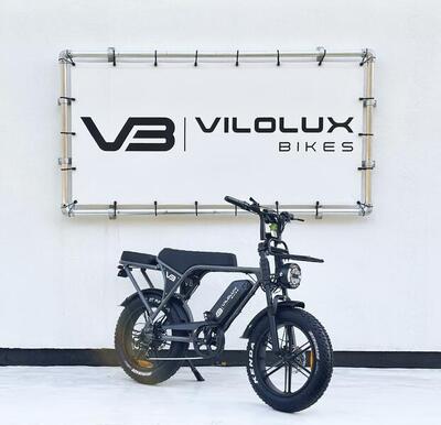 Fatbike v8/c80 pro met achterzit en voorrek - grijs- rijklaar geleverd