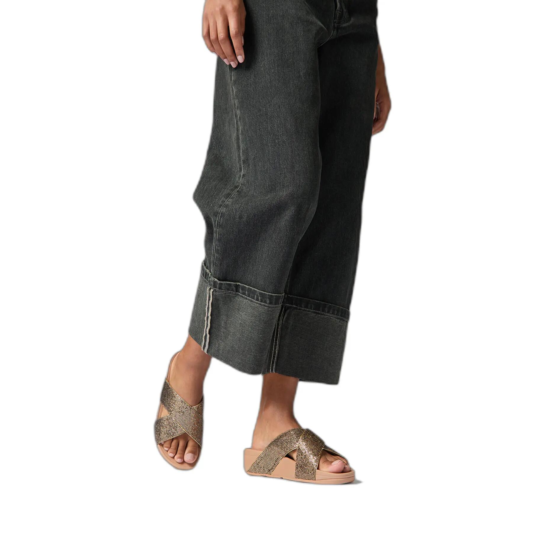 Sandalias de mujer FitFlop Lulu Cross Slide - Glitterball 3/7