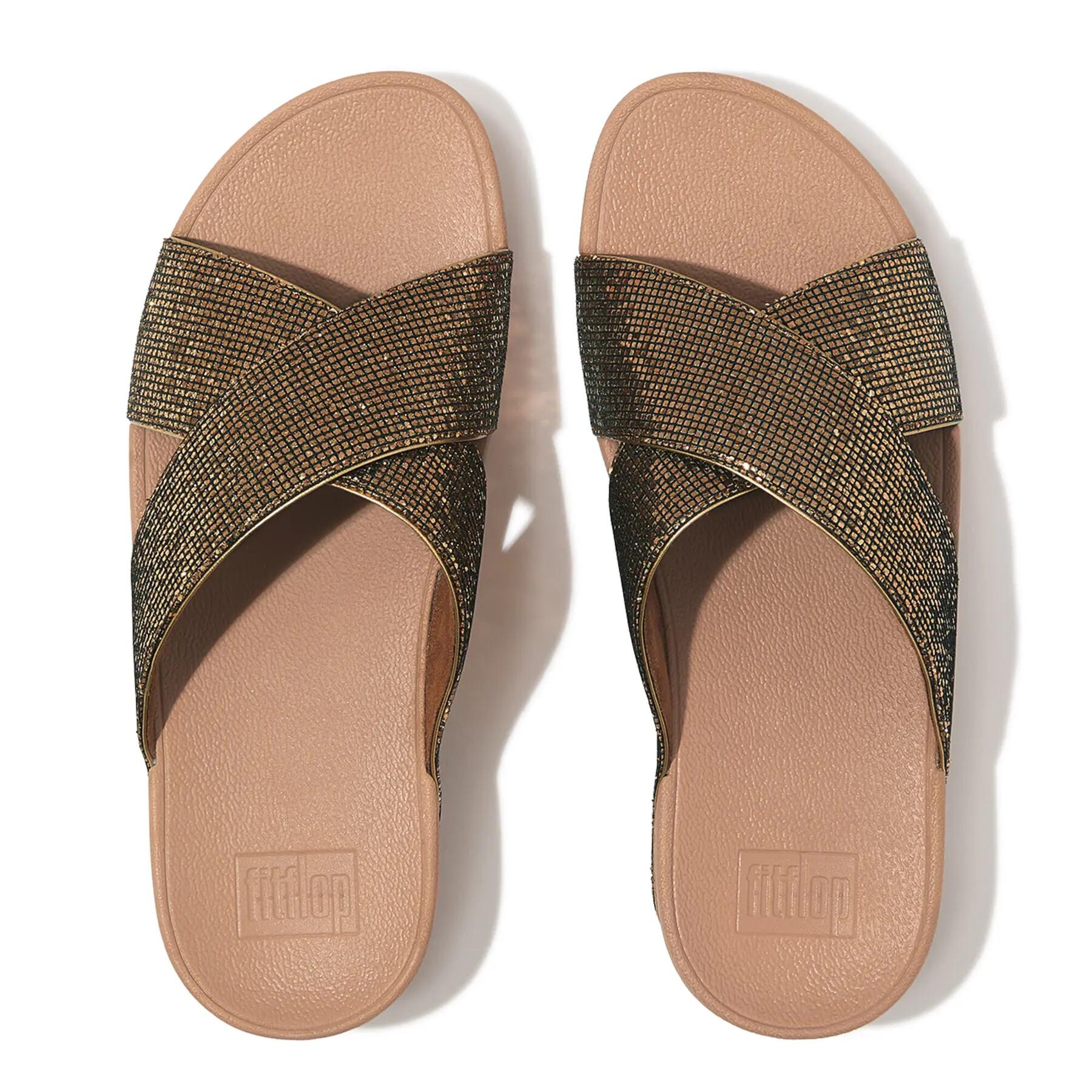 Sandalias de mujer FitFlop Lulu Cross Slide - Glitterball 5/7