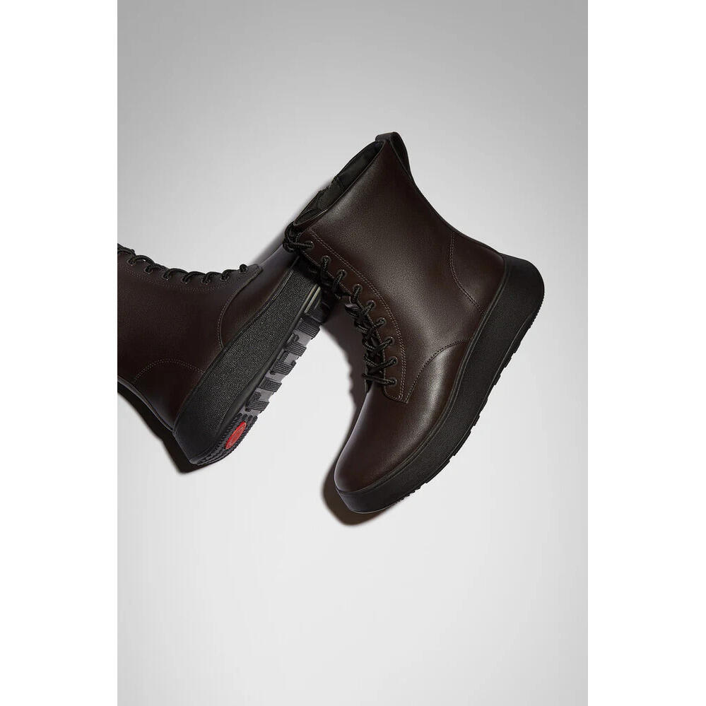 Bottines plates à lacets en cuir femme FitFlop F-Mode 6/7