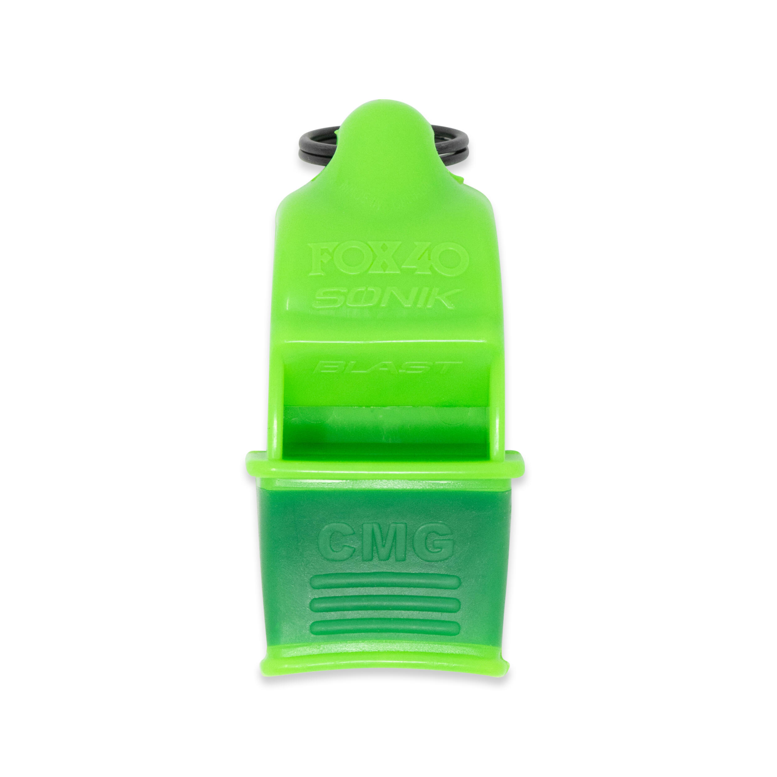 Fluier FOX 40 Sonik CMG cu snur, Verde Fluo/Alb 120dB 3/3