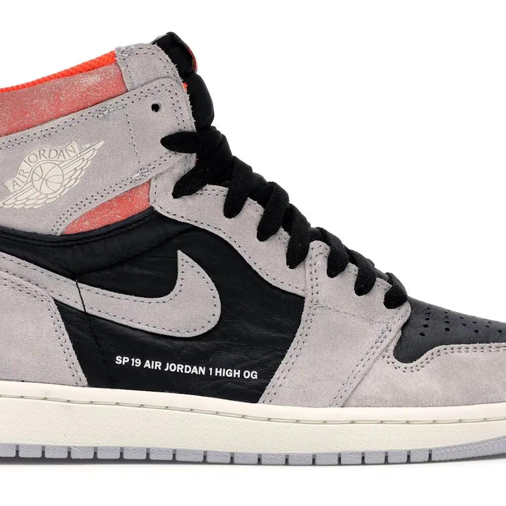 Jordan 1 Retro High Neutral Grey Hyper Crimson