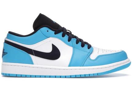 Chaussures - basket - unisexe - air jordan 1 low unc - blanc/bleu
