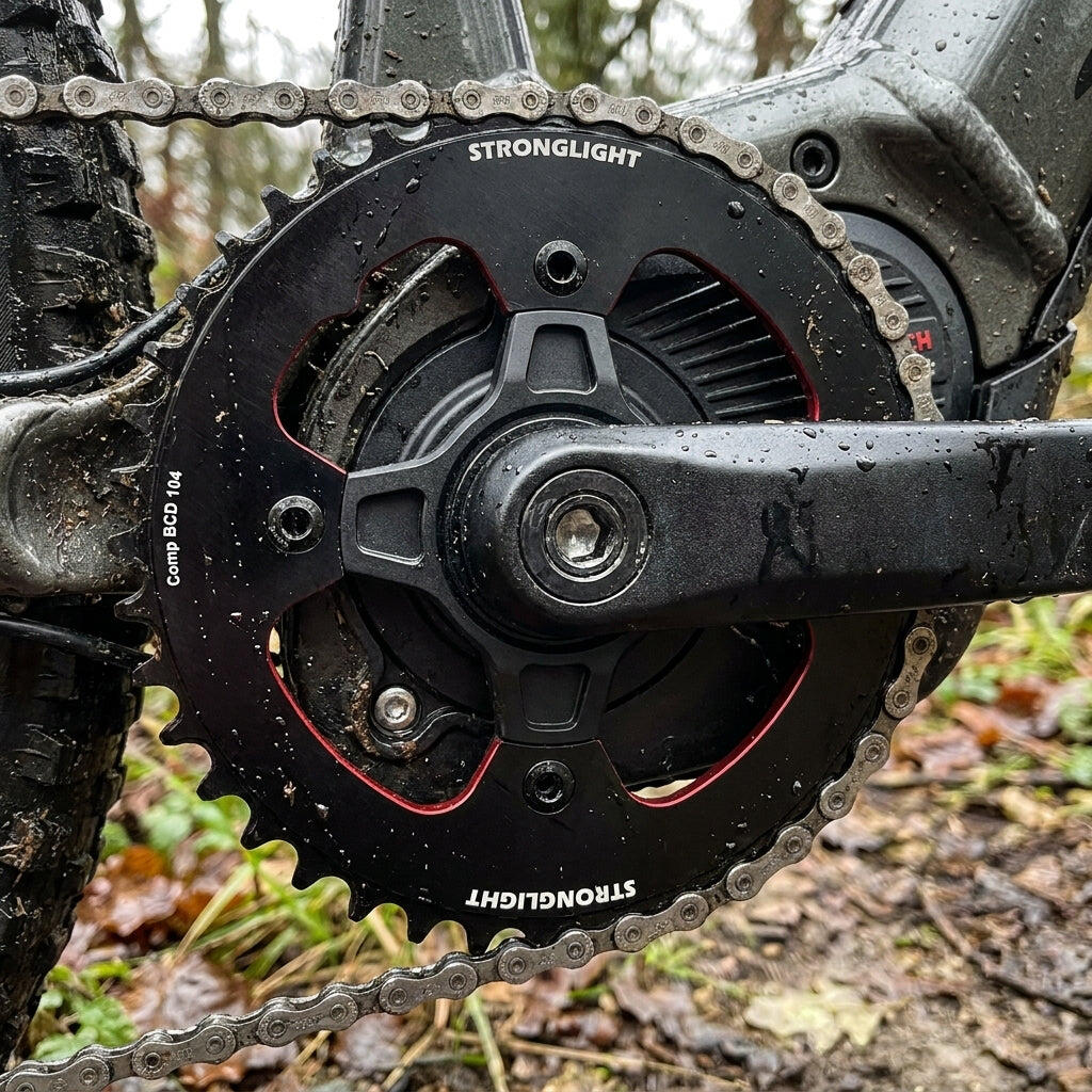 Stronglight plateau E-Bike Bosch Gen4 38 dents, 4 bras, cercle de fixation 104 2/3