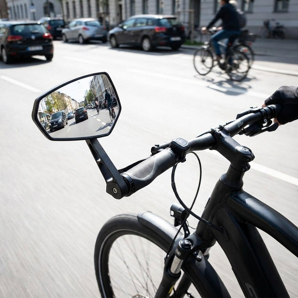 Ergotec M-77 Fahrradspiegel Kurzarm 120 x 80-55 mm Schwarz Aluminium 2/2