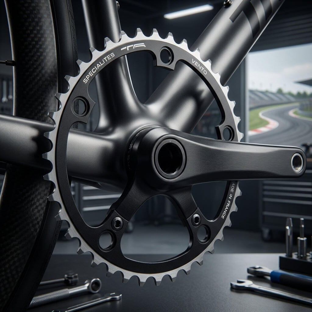 Indoor road chainring specialties t.a. 5bra vento 7075 campa 9-10v.