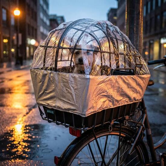 Pieper Luna copertura antipioggia per cestino bici per cani idrorepellente rif