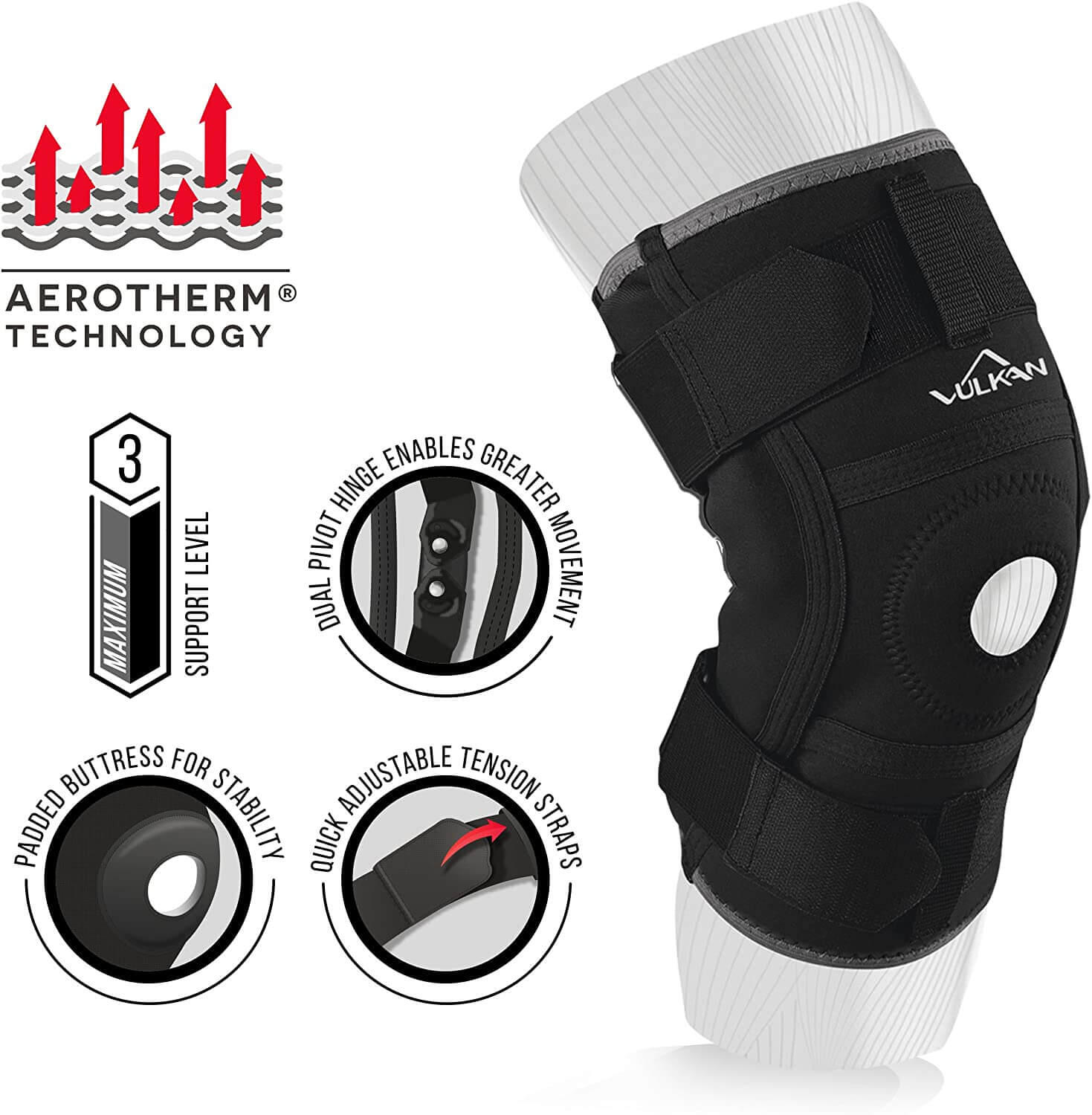 Vulkan Classic Hinged Knee Support Brace 4/5