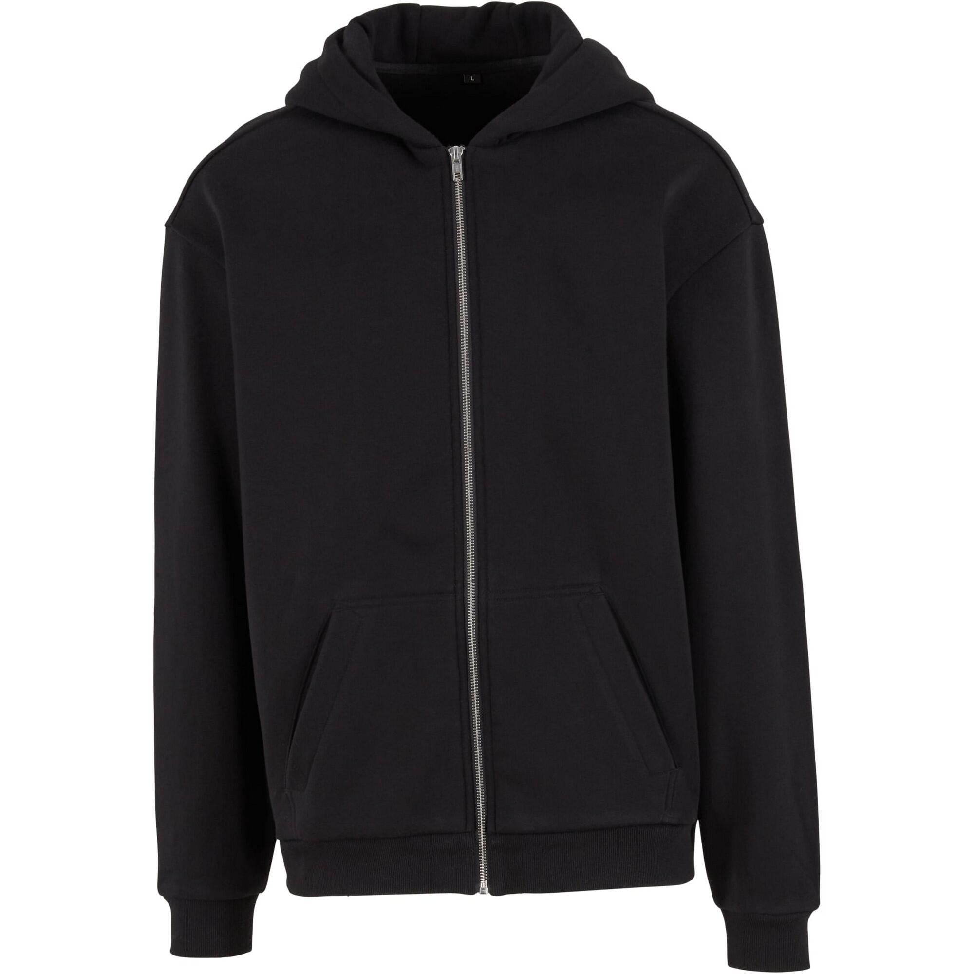 Build Your Brand Mens Loose Full Zip Hoodie