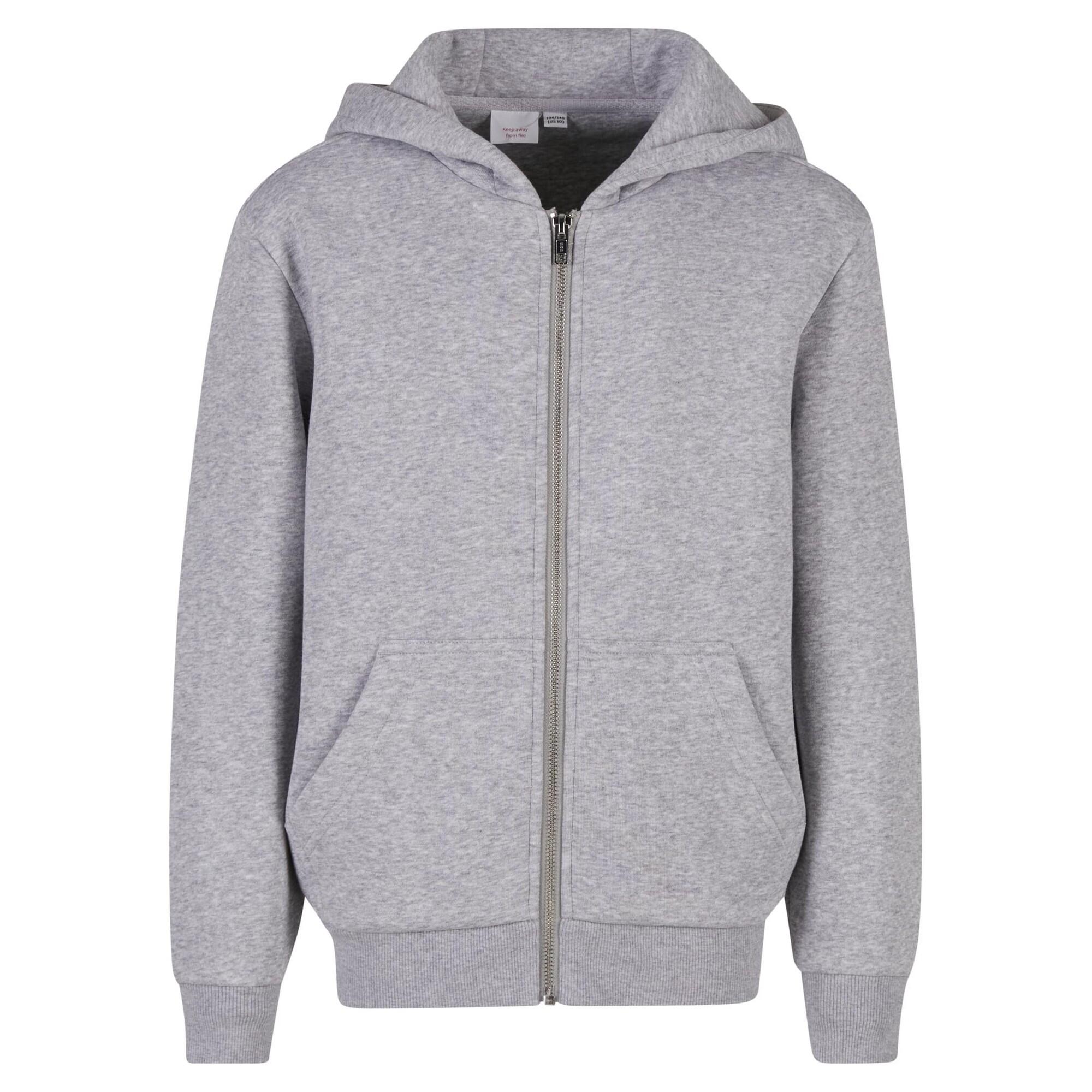 Build Your Brand Childrens/Kids Fluffy Full Zip Hoodie