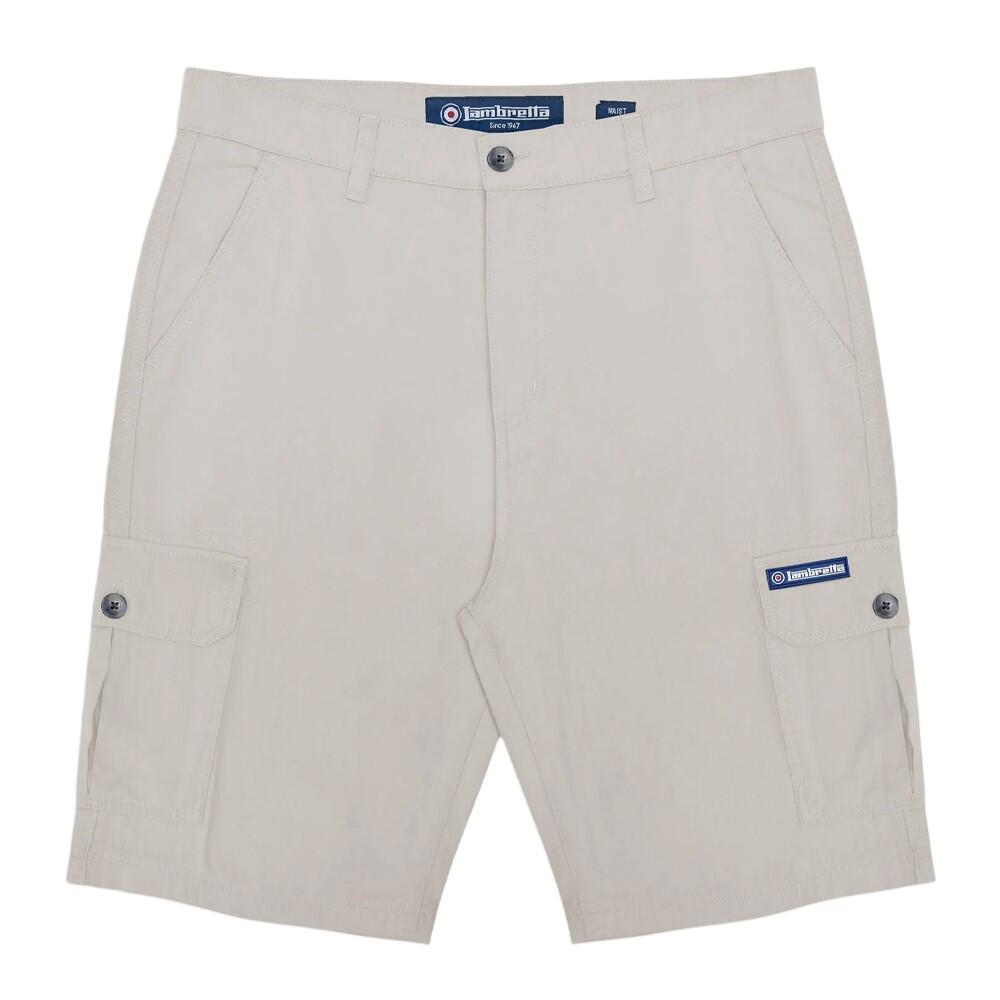 Lambretta Mens Rubberised Logo Cargo Shorts