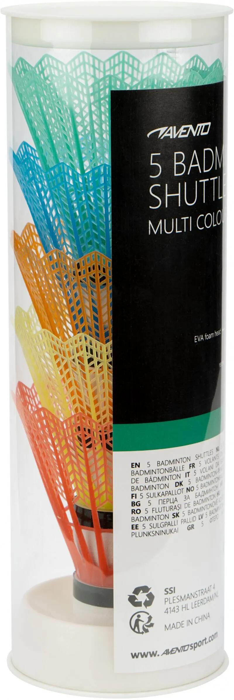Fluturaşi Badminton Avento Set 5 Buc - Vârf Spumă EVA, Multicolor 2/4