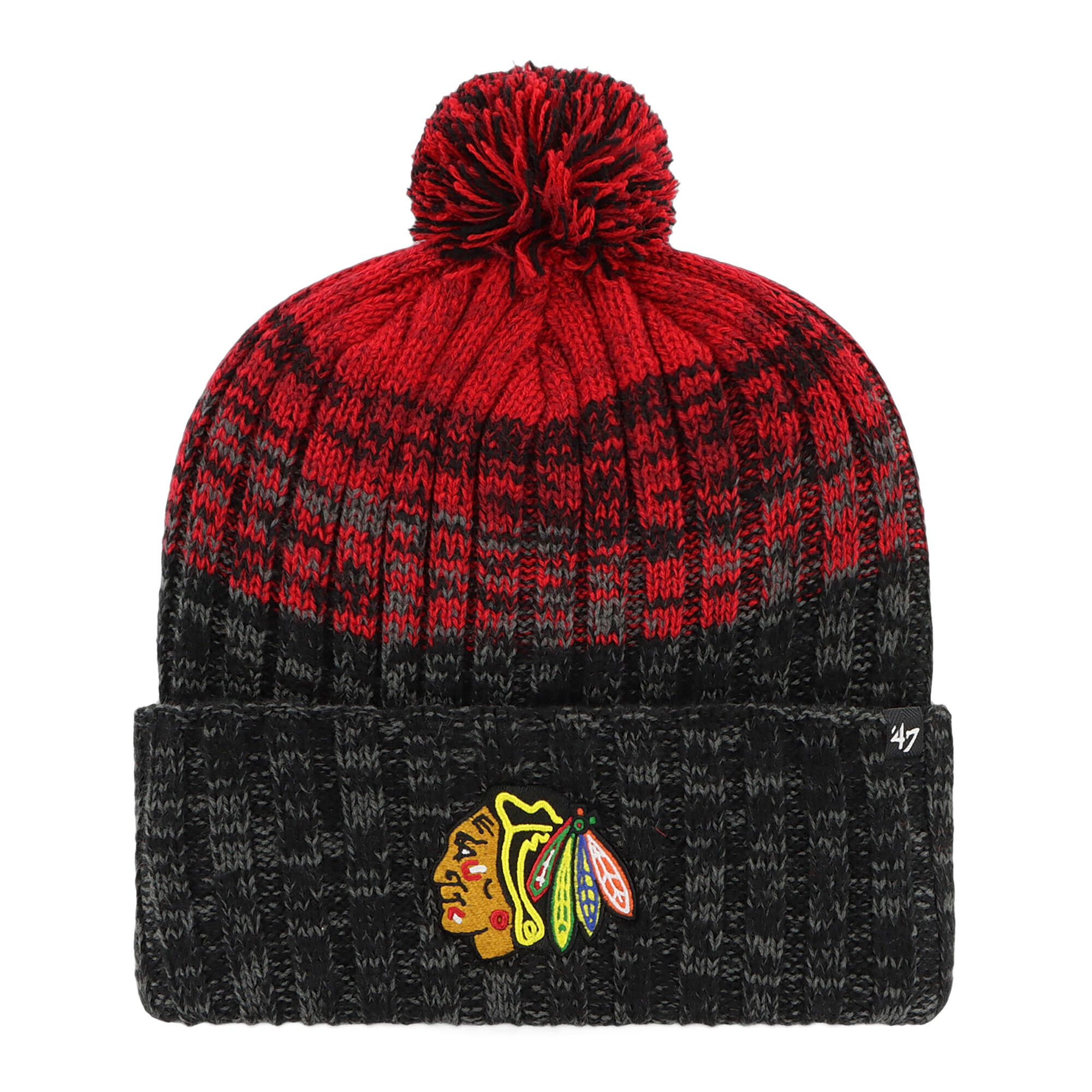 Gorro de inverno 47 Brand NHL Chicago Blackhawks Cascade preto 3/3
