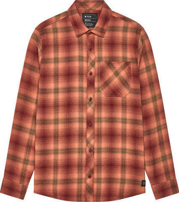 Fox head survivalist flannel shirt - lange mouw, rust
