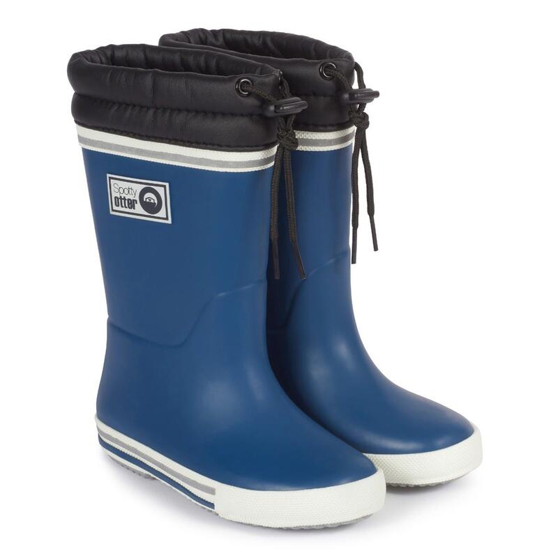Spotty Otter Forest Leader Fleece Lined Wellies - Navy