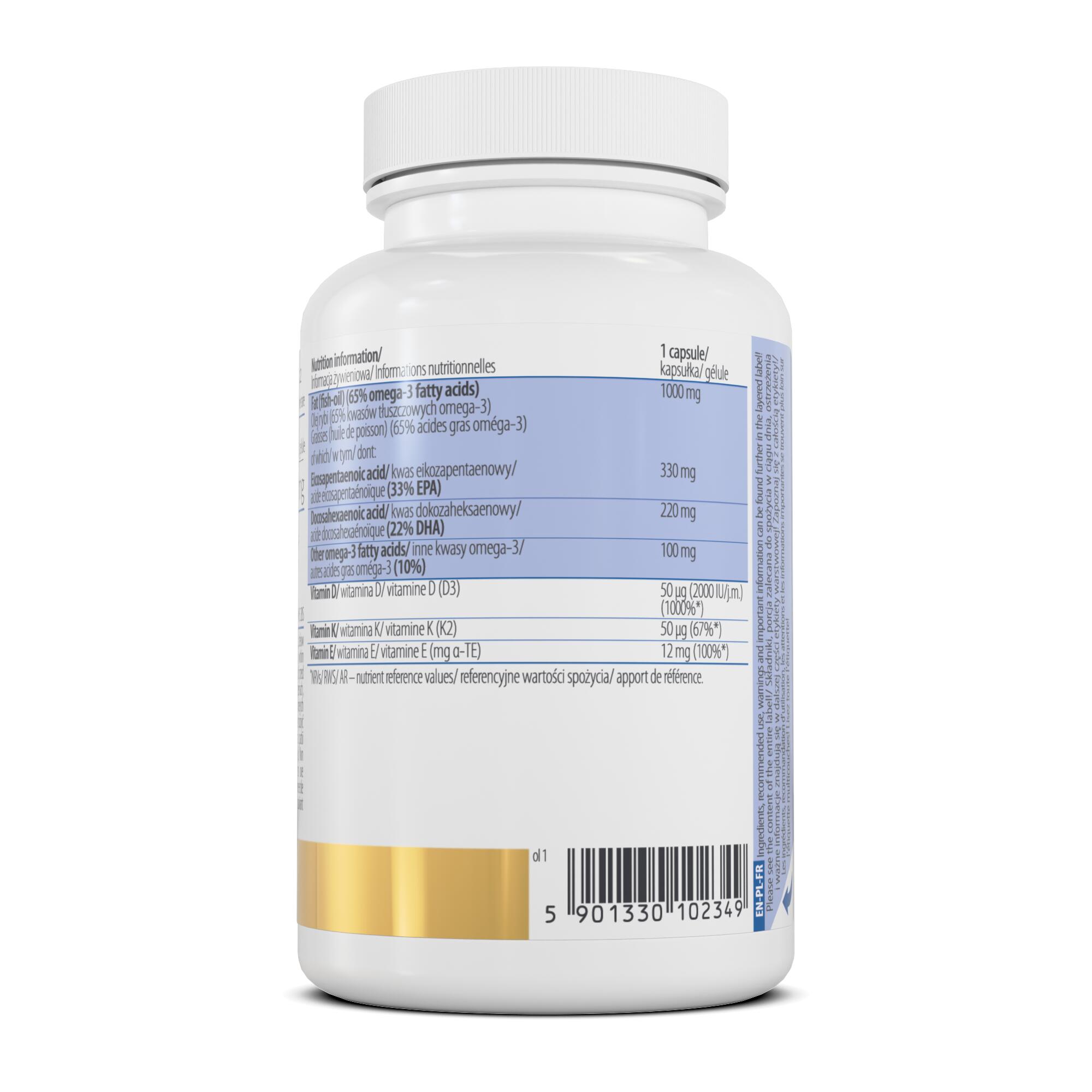 OLIMP OMEGA 3 D3+K2 90kaps WITAMINA D3 WITAMINY EPA DHA 3/3