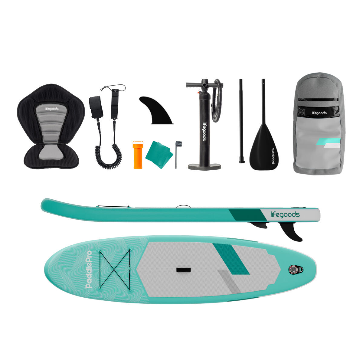 SUP Board Allround Compact - met zitje - 300cm - max 100kg - beginners - Groen 5/6