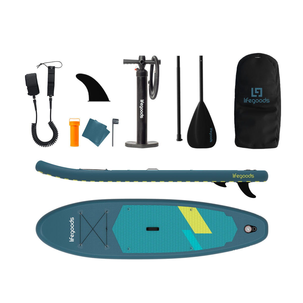 SUP Board Allround Compact - 300cm - max 100kg - beginners - Cyaan/Donkergroen 5/6