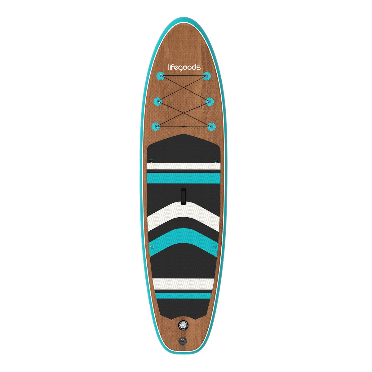 PaddlePro SUP Board - opblaasbaar - 320cm - max 150kg - Hout/Blauw 2/6