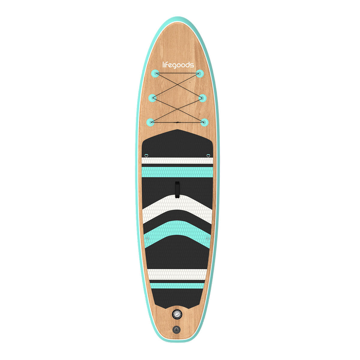 PaddlePro SUP Board - opblaasbaar - 320cm - max 150kg - Hout/Mintgroen 2/6